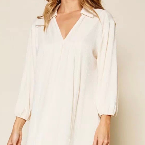 #45 LONG SLEEVE V-NECK TUNIC MINI DRESS - Picture 4 of 8